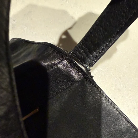 Black Leather Tote - Picture 8 of 11